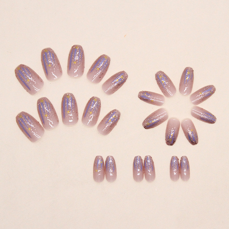 Leopard French Tip Stick On Nails 24pcs, Full Cover Press Nail Acrylic Fake Nails with Design, Wearable False Nail Set for Women Party Wedding Nail Art Decoration view 9