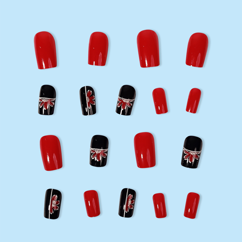 Trendy Cold Style Presson Nails 24pcs, Full Cover Acrylic Look Fake Nails, Chic Nail Stickons False Nail Tip Set for Women Party Manicure Nail Art Accessory view 9