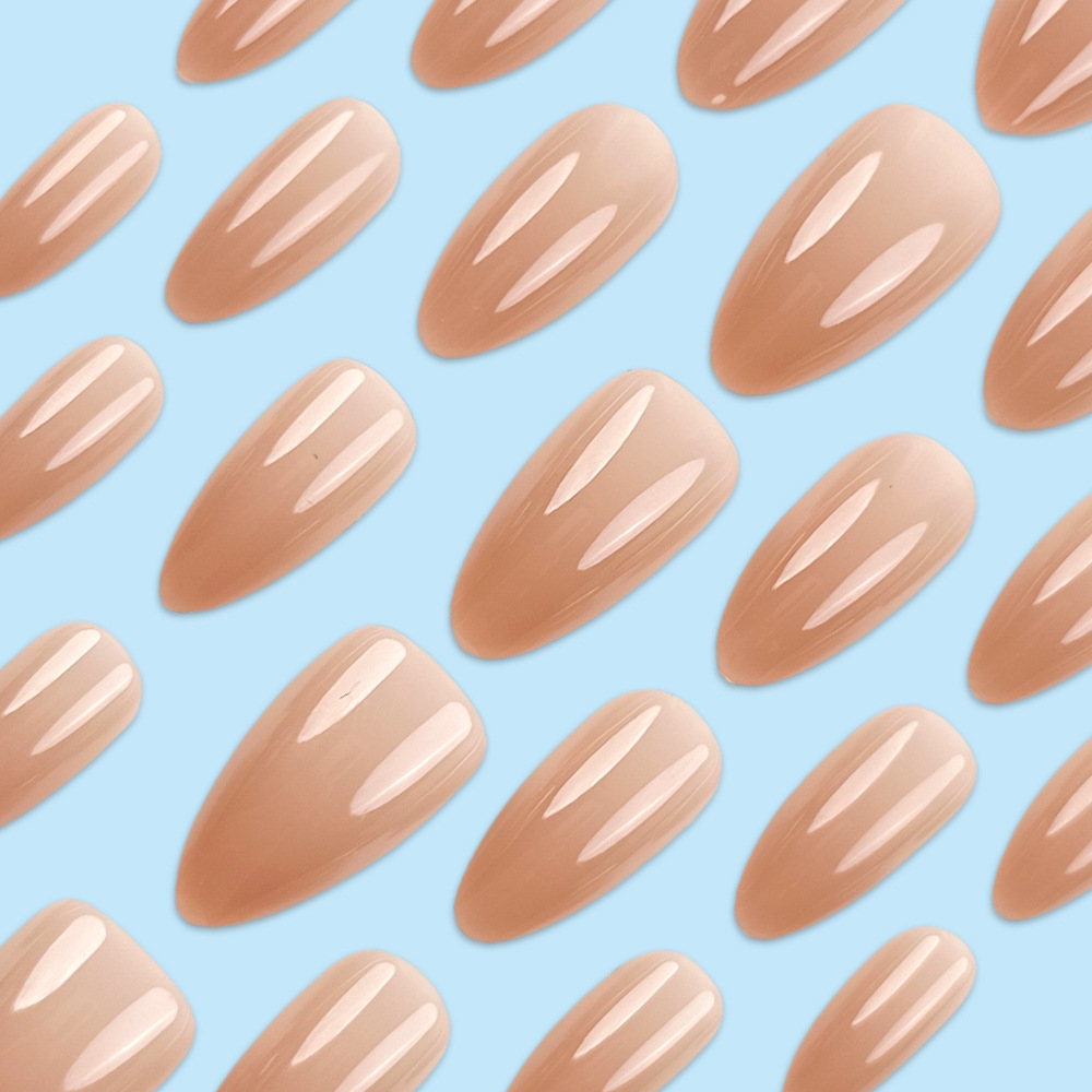 Almond Shape Presson Nails 24pcs, Fashion False Nails Full Cover Nail Tip Set, Reusable Stick On Acrylic Look Nails for Women Nail Art Manicure Decoration view 8