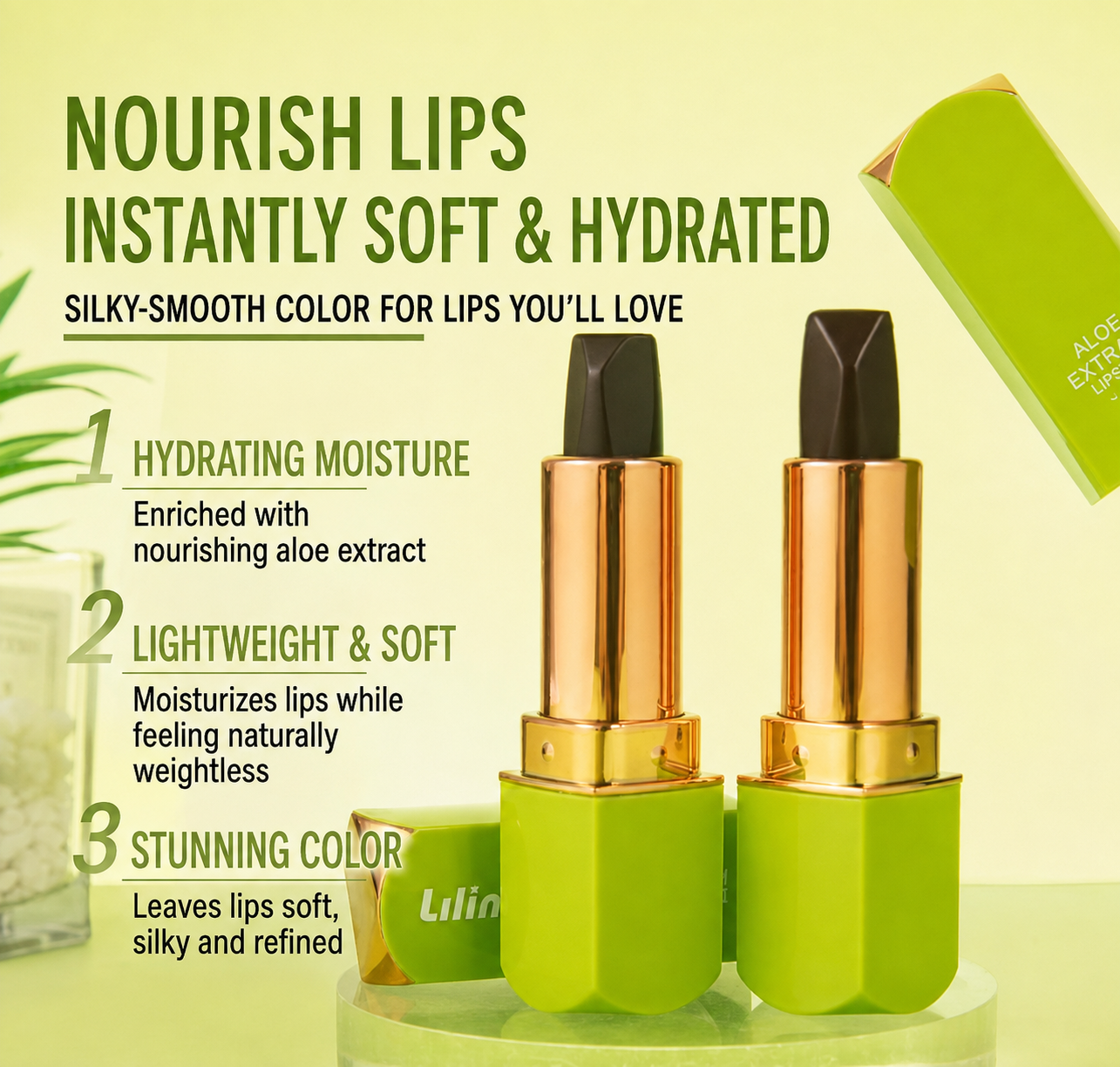 3 Side Colour Changing Matte Lipstick for Women, Waterproof Long Lasting Velvet Lipstick, 3-in-1 Smudge Resistant Lip Makeup, Travel Size Makeup Gift view 2