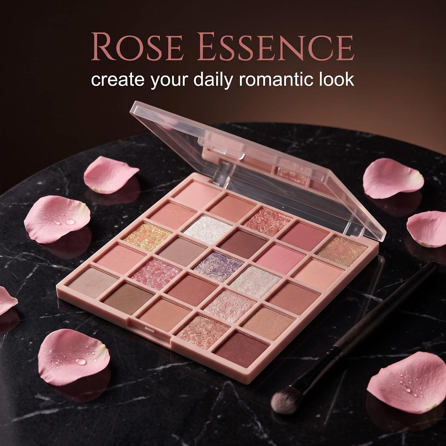 25 Colour Pink Nude Orange Eyeshadow Palette Makeup, Matte Glitter Eye Shadow Kit High Pigment, Long Lasting Daily Party Wedding Cosmetic Gift for Women Girls