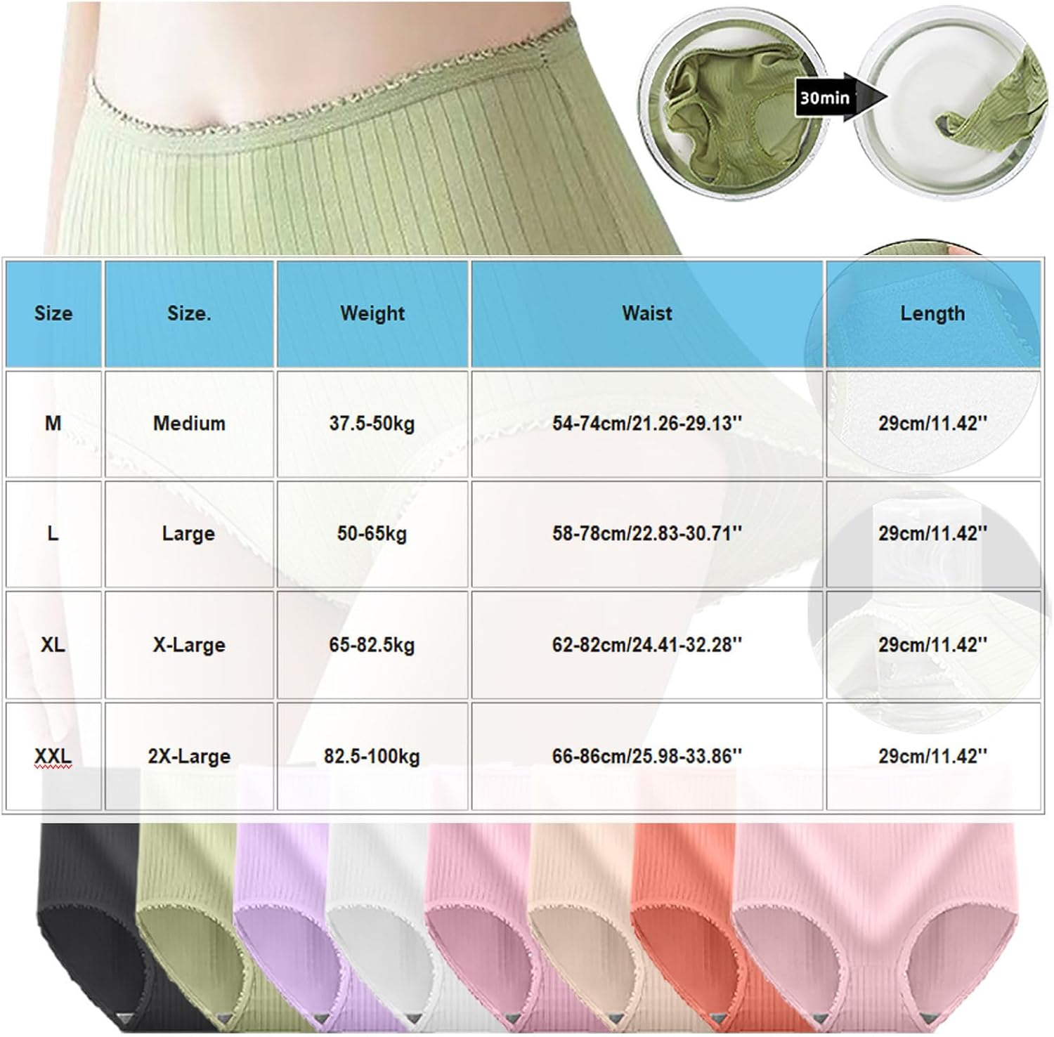 8PCS/3PCS High Waist Women Underwear Soft Milk Silk Panty Tummy Control Seamless Briefs Breathable Stretch Lingerie Underwear Lady Comfortable Plus Size Female Panties
