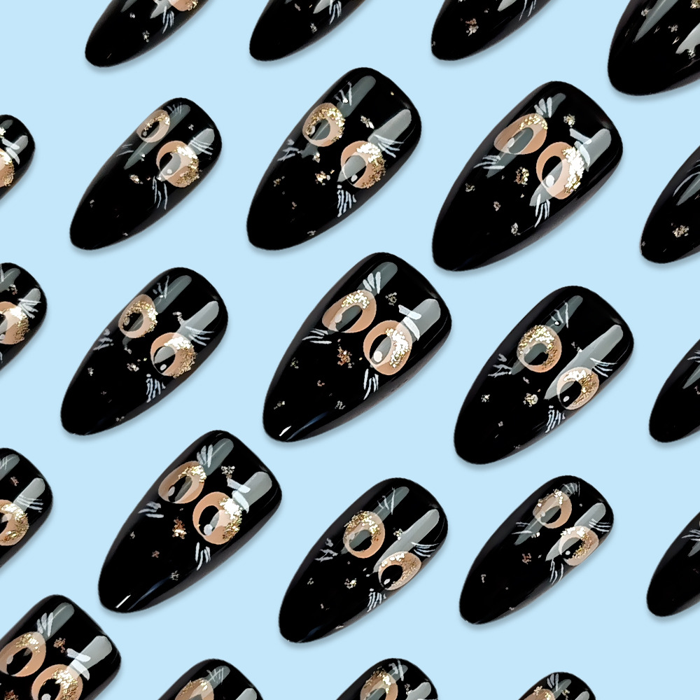 Trendy Cold Style Presson Nails 24pcs, Full Cover Acrylic Look Fake Nails, Chic Nail Stickons False Nail Tip Set for Women Party Manicure Nail Art Accessory view 10