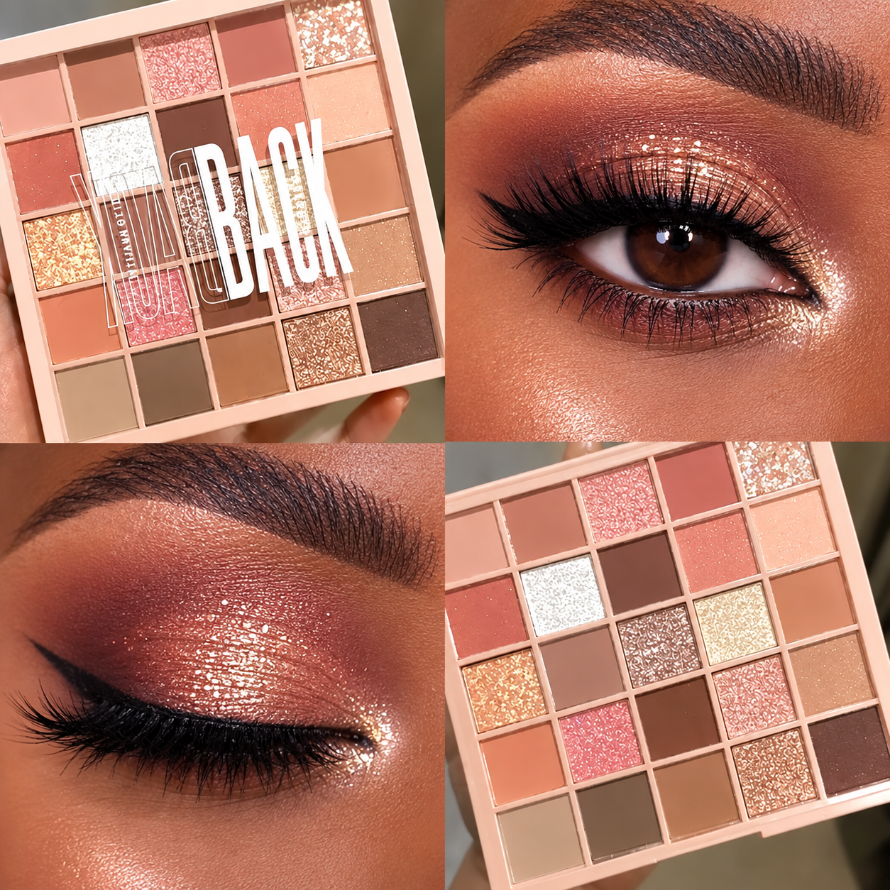 25 Colour Pink Nude Orange Eyeshadow Palette Makeup, Matte Glitter Eye Shadow Kit High Pigment, Long Lasting Daily Party Wedding Cosmetic Gift for Women Girls