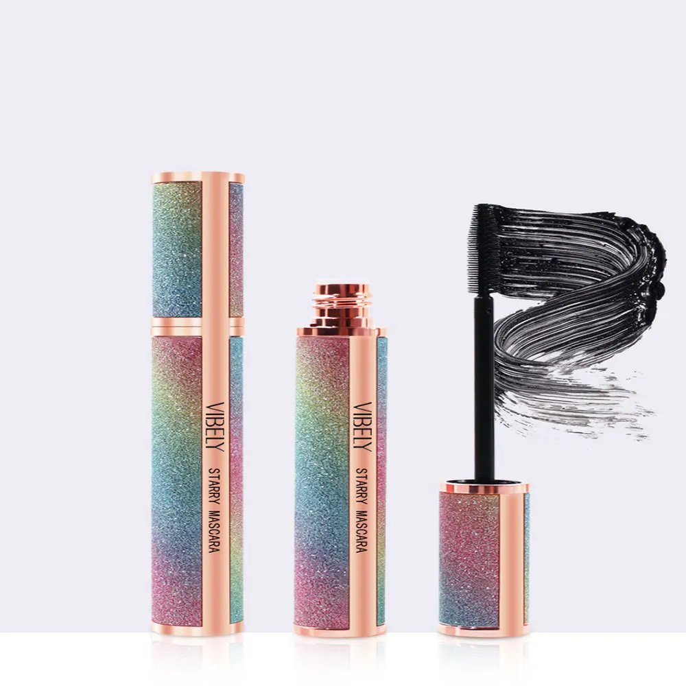 4D Starry Sky Mascara, Waterproof Lengthening Volumising Eyelash Makeup, Fast Dry Long Lasting Lash Extension Effect Mascara for Big Eye Beauty Look view 9