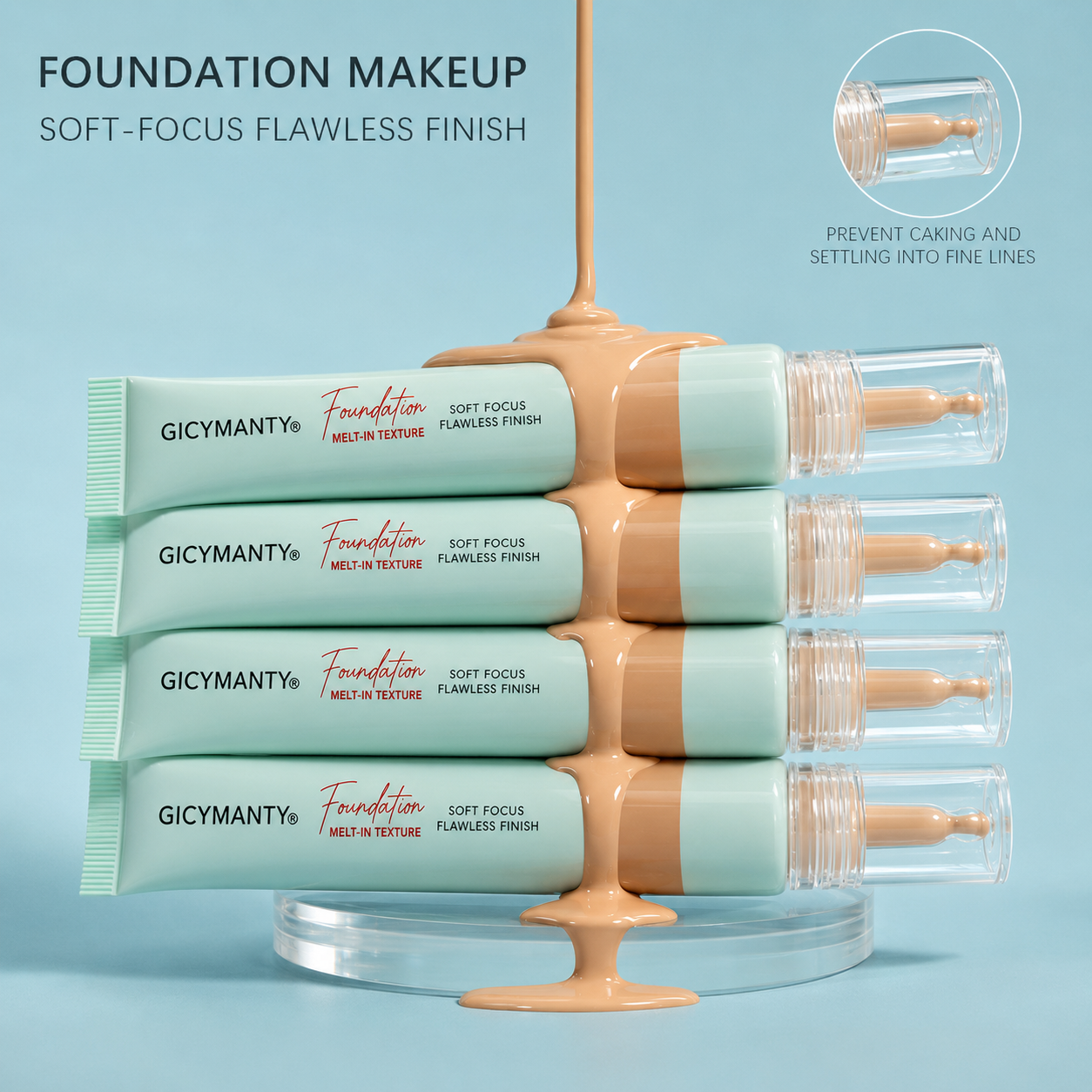 Lightweight Hydrating Liquid Foundation Makeup, Natural Skin Tint Concealer Cream for All Skin, Portable Tube Face Foundation Cover for Daily Long Wear Makeup view 5