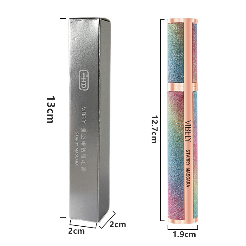 4D Starry Sky Mascara, Waterproof Lengthening Volumising Eyelash Makeup, Fast Dry Long Lasting Lash Extension Effect Mascara for Big Eye Beauty Look view 10