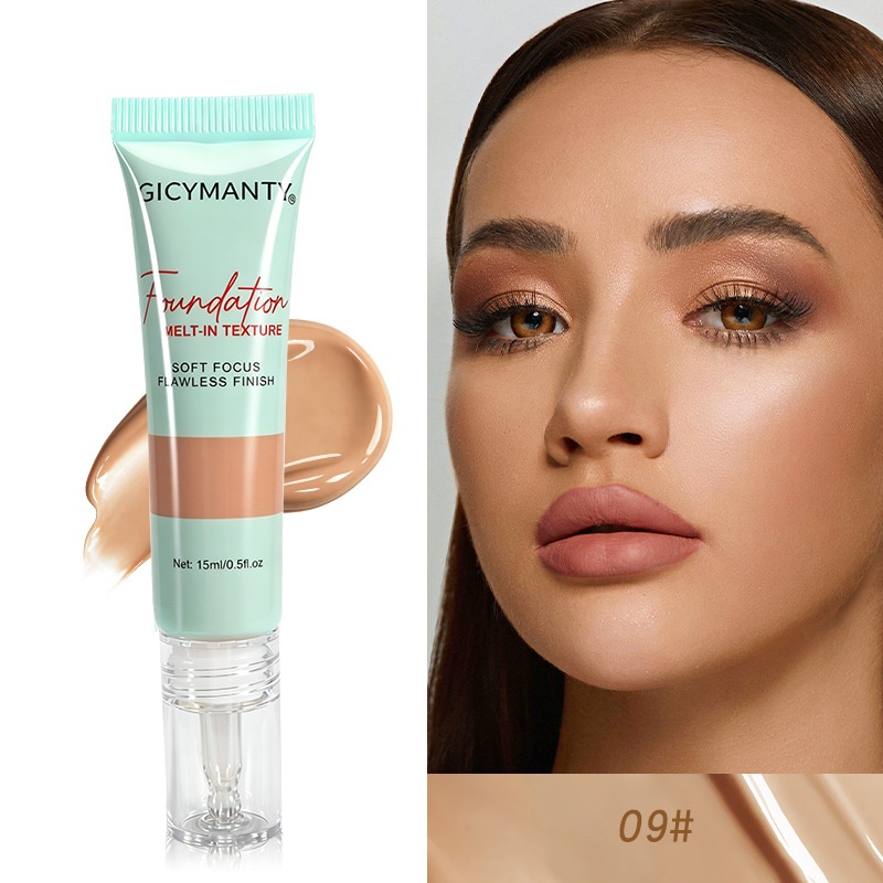 Lightweight Hydrating Liquid Foundation Makeup, Natural Skin Tint Concealer Cream for All Skin, Portable Tube Face Foundation Cover for Daily Long Wear Makeup view 7