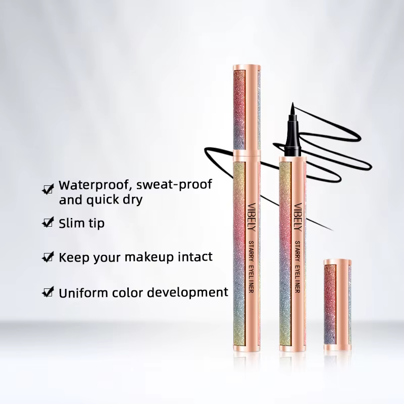 Starry Glitter Eyeliner Liquid Pen, Waterproof Sweatproof Shimmer Eye Liner Makeup, Long Lasting Smudge Resistant Sparkle Eyeliner for Party Festival Looks view 3