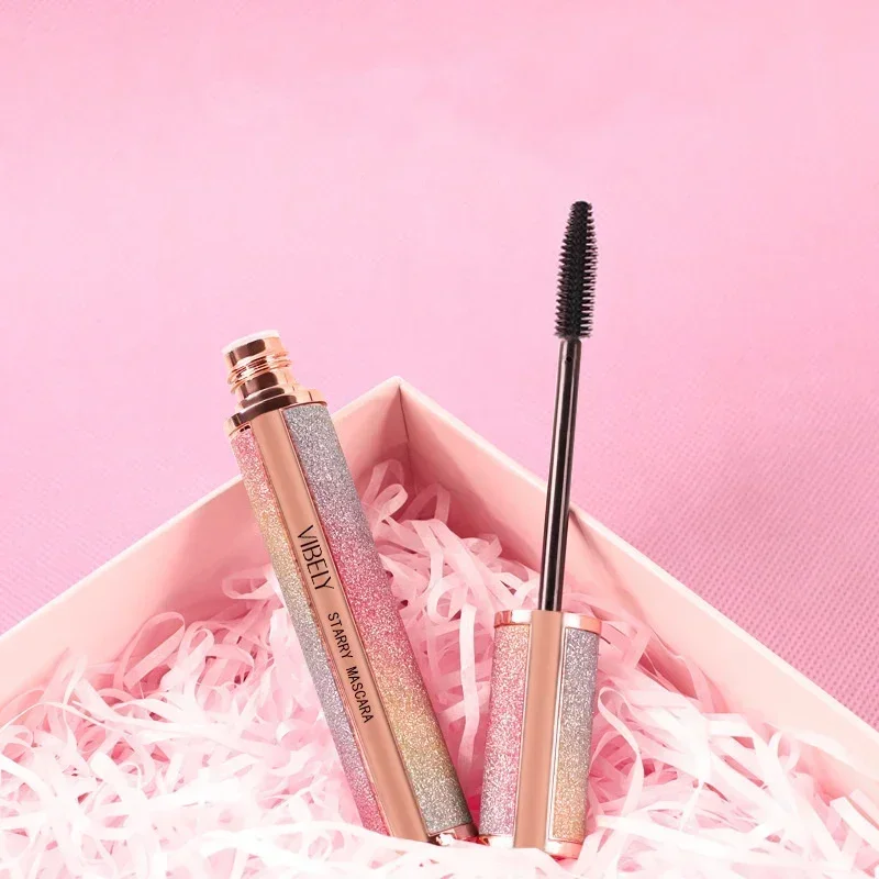 4D Starry Sky Mascara, Waterproof Lengthening Volumising Eyelash Makeup, Fast Dry Long Lasting Lash Extension Effect Mascara for Big Eye Beauty Look view 7