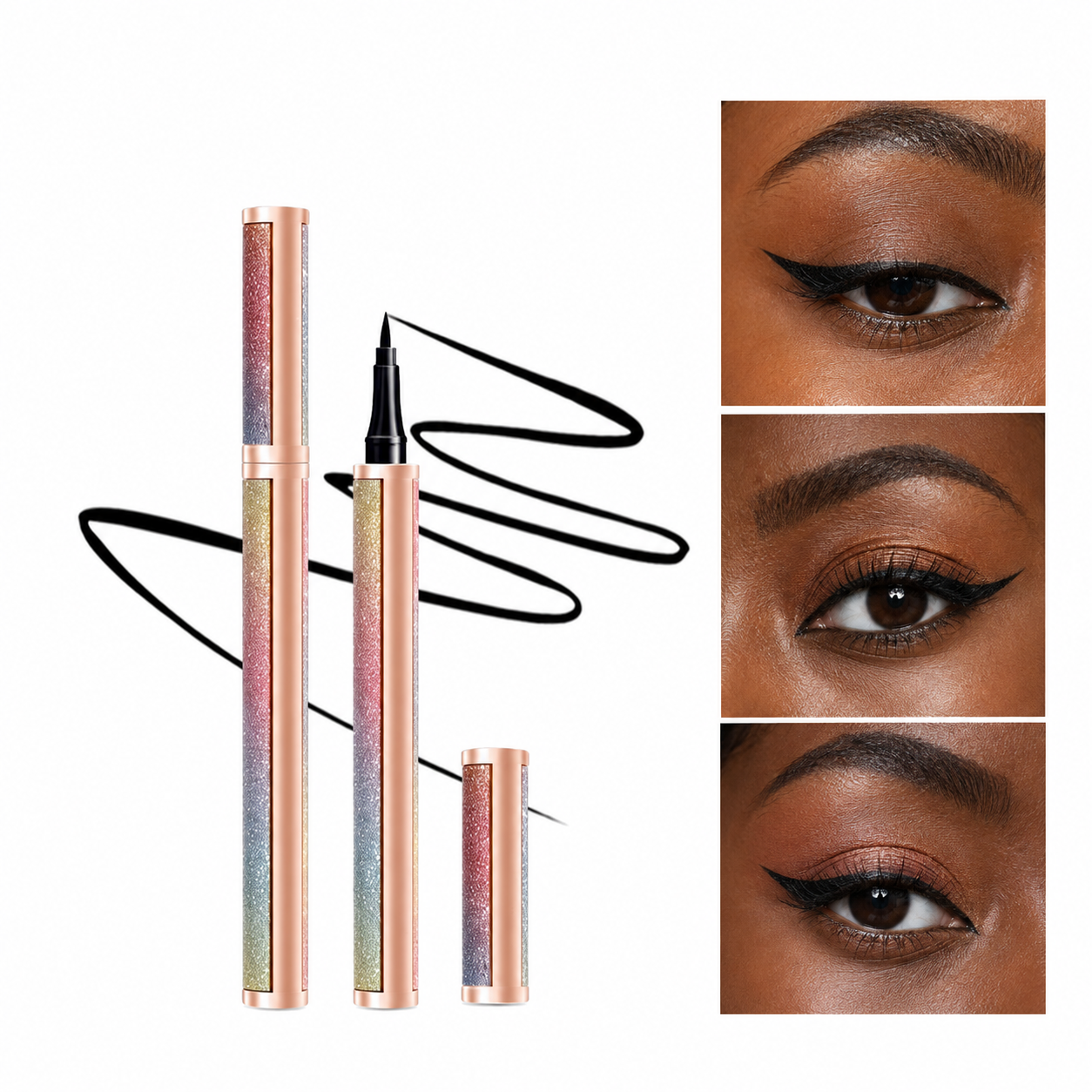 Starry Glitter Eyeliner Liquid Pen, Waterproof Sweatproof Shimmer Eye Liner Makeup, Long Lasting Smudge Resistant Sparkle Eyeliner for Party Festival Looks view 7