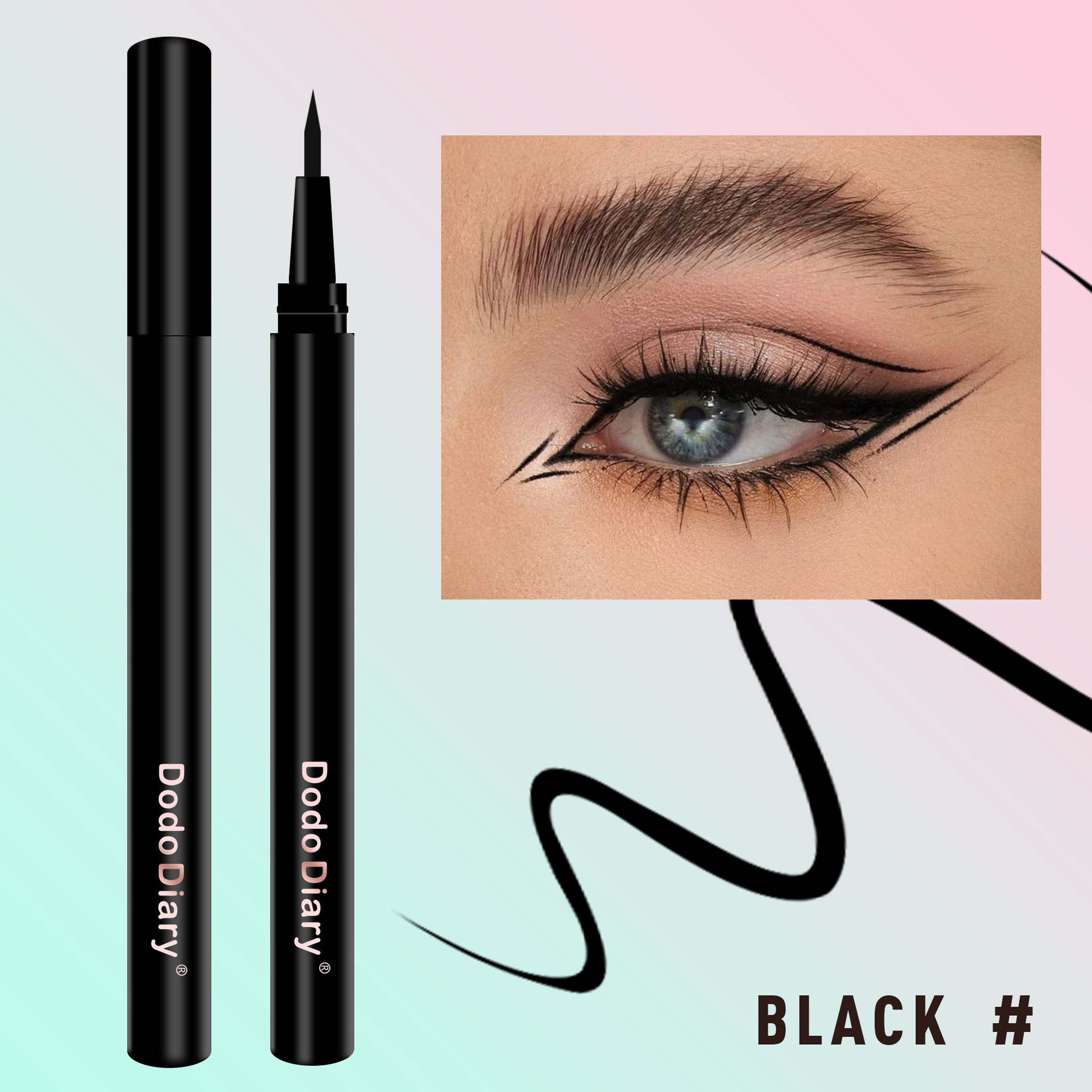 2pcs Waterproof Eyeliner Liquid Pen Set Black Brown, Ultra Fine Tip Eye Liner Pen Smudge Resistant Long Lasting Makeup for Natural Daily Eye Look view 8