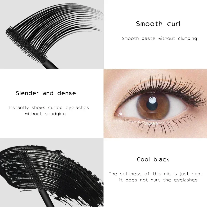 4D Starry Sky Mascara, Waterproof Lengthening Volumising Eyelash Makeup, Fast Dry Long Lasting Lash Extension Effect Mascara for Big Eye Beauty Look view 3