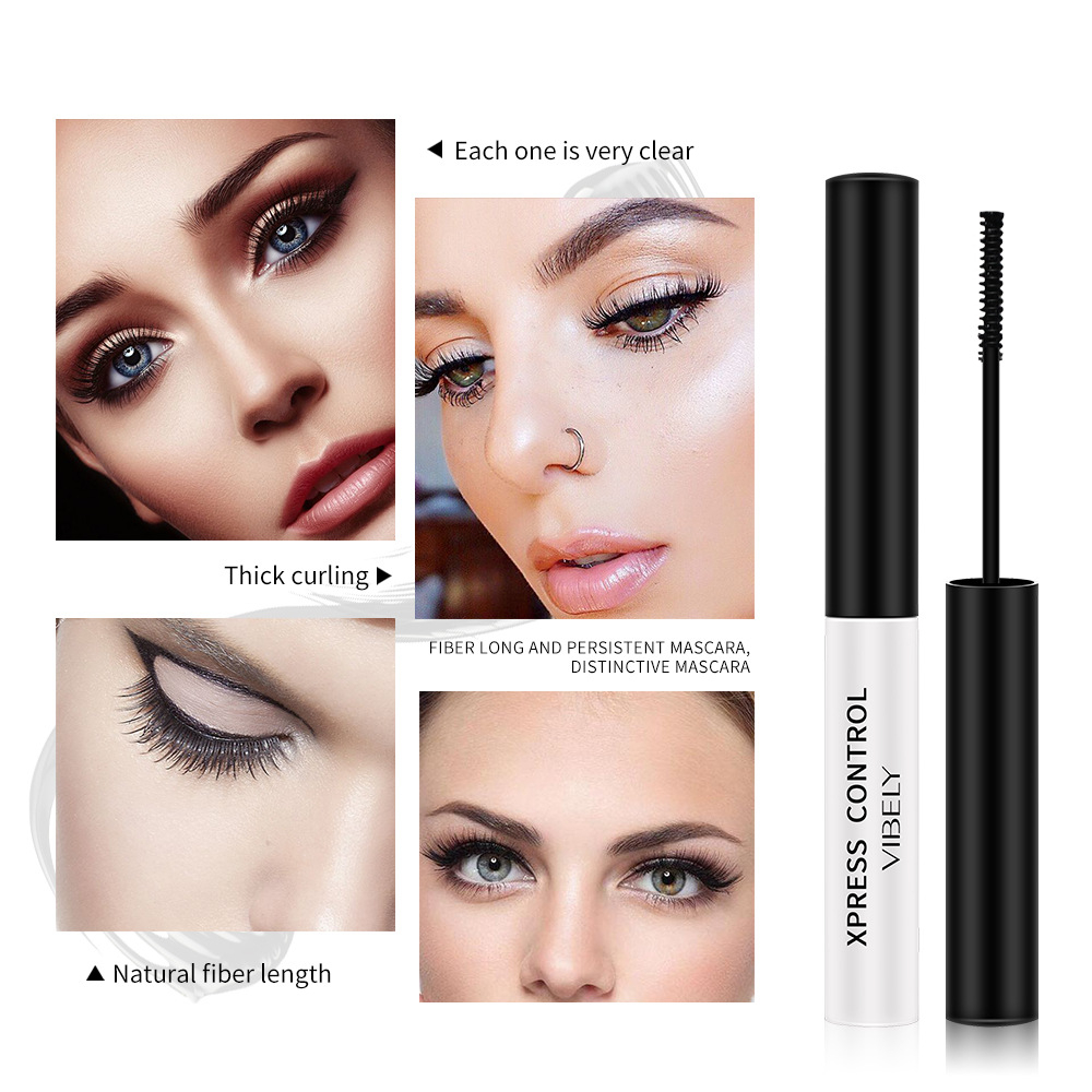 Black Mascara with 2.5mm Fine Spiral Wand, Long Wear Waterproof Lash Extension Effect Makeup, Sweat Resistant No Smear Eyelash Brush for Natural Defined Lashes Beginners Gift view 3