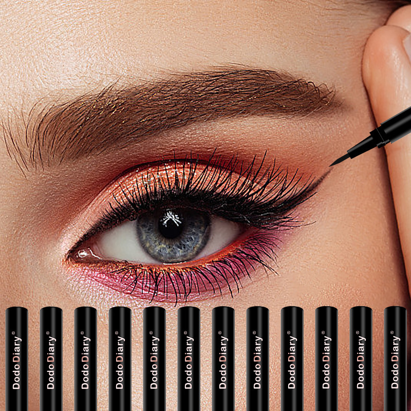 2pcs Waterproof Eyeliner Liquid Pen Set Black Brown, Ultra Fine Tip Eye Liner Pen Smudge Resistant Long Lasting Makeup for Natural Daily Eye Look view 5
