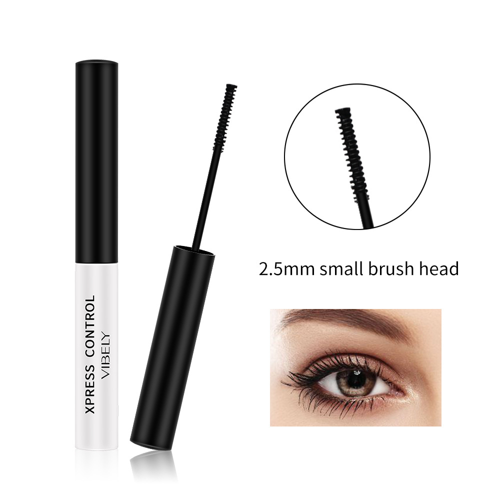 Black Mascara with 2.5mm Fine Spiral Wand, Long Wear Waterproof Lash Extension Effect Makeup, Sweat Resistant No Smear Eyelash Brush for Natural Defined Lashes Beginners Gift view 4