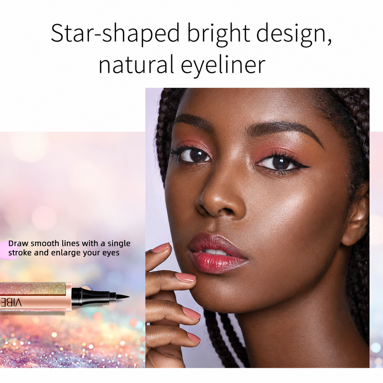 Starry Glitter Eyeliner Liquid Pen, Waterproof Sweatproof Shimmer Eye Liner Makeup, Long Lasting Smudge Resistant Sparkle Eyeliner for Party Festival Looks view 2