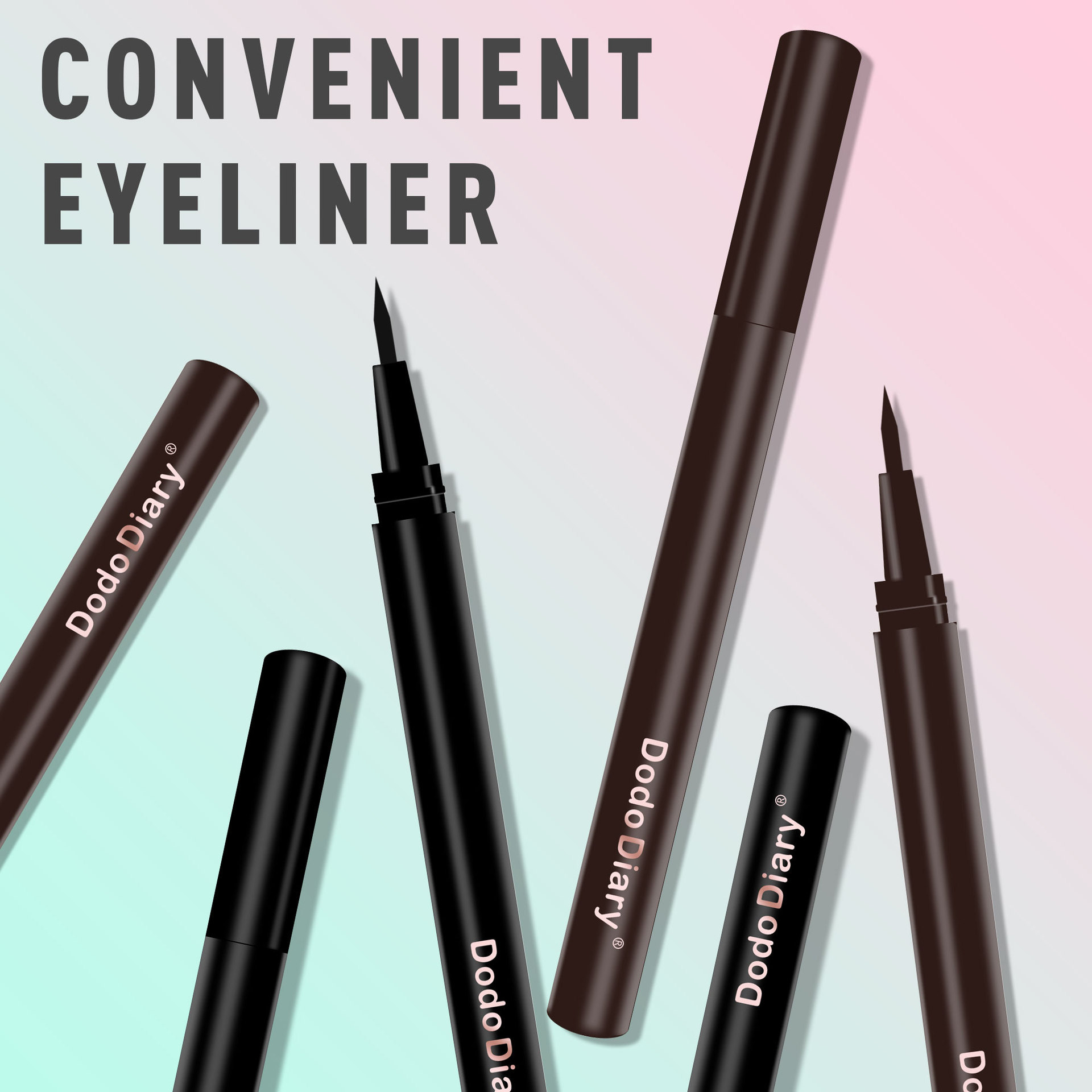 2pcs Waterproof Eyeliner Liquid Pen Set Black Brown, Ultra Fine Tip Eye Liner Pen Smudge Resistant Long Lasting Makeup for Natural Daily Eye Look view 7