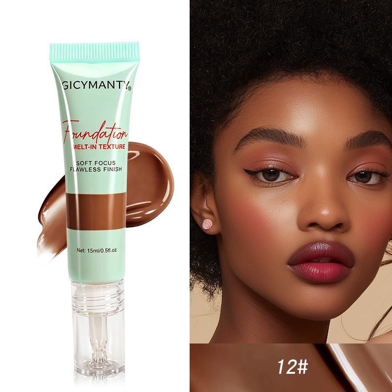 Lightweight Hydrating Liquid Foundation Makeup, Natural Skin Tint Concealer Cream for All Skin, Portable Tube Face Foundation Cover for Daily Long Wear Makeup view 10