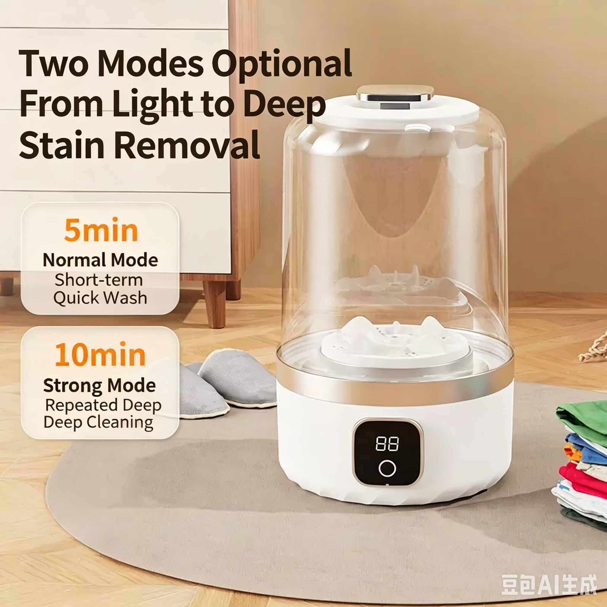 Portable Washing Machine, Underwear Washer, Small Washing Machines, Mini Washing Rechargeable Cordless Washing-Machine, Laundry Cup for Bra, Underwear, Socks (1 L capacity)