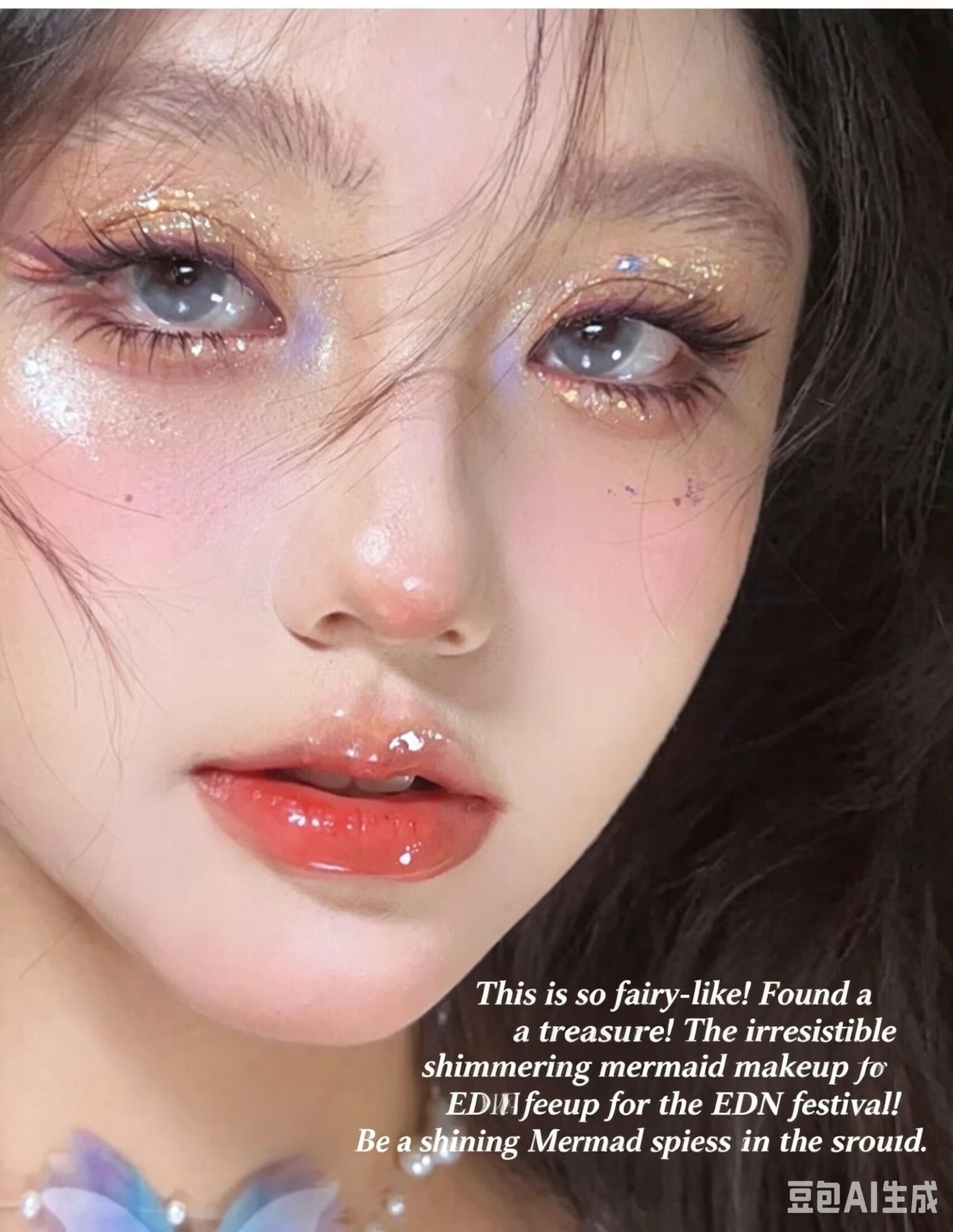 The same style makeup item as the TikTok influencer - 25-color Capell mermaid sequin eyeshadow, dazzlingly shiny, crystal clear, earthy tone, matte and metallic finish, non-tarnishing eyeshadow.