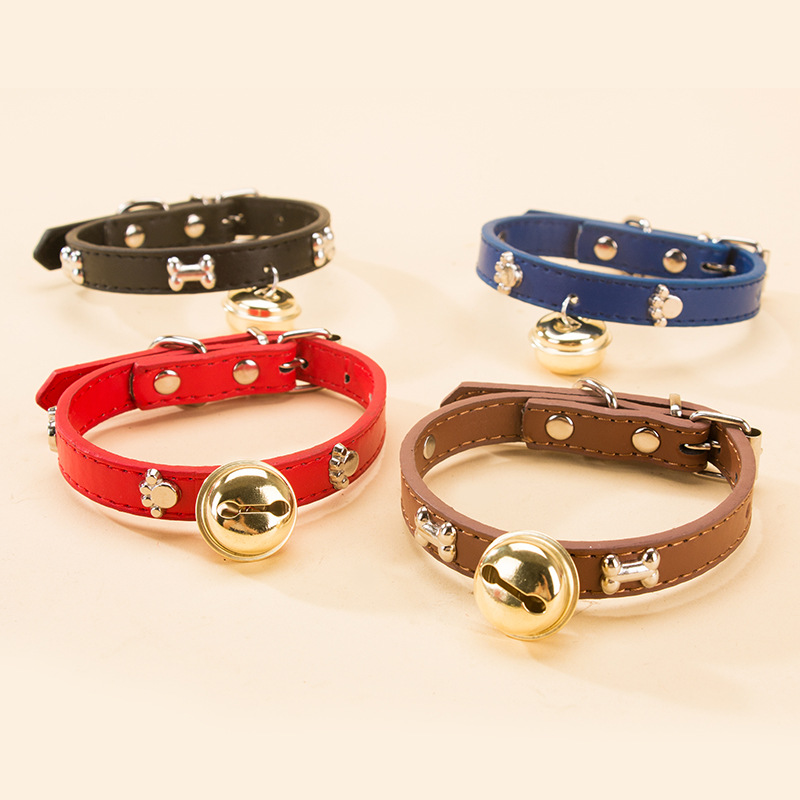 Pet Bell Collar for Cats Small Dogs, Flea Collars for Dog& Cats Pet , Flea & Tick Collar for Dogs& Cats Pet Universal Neck Collar With D-Ring for Leash, Insect Repellent