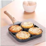 Heavy Quality Heavy Granite Non-Stick 4-Slot Pancake & Egg Pan - Dark Grey, 38x17.6cm
