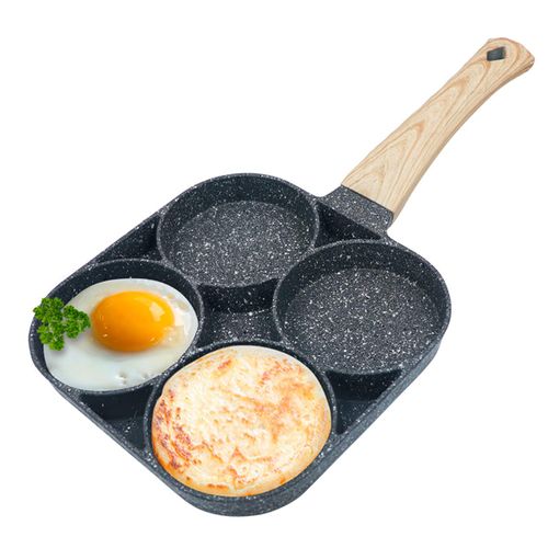 Heavy Quality Heavy Granite Non-Stick 4-Slot Pancake & Egg Pan - Dark Grey, 38x17.6cm