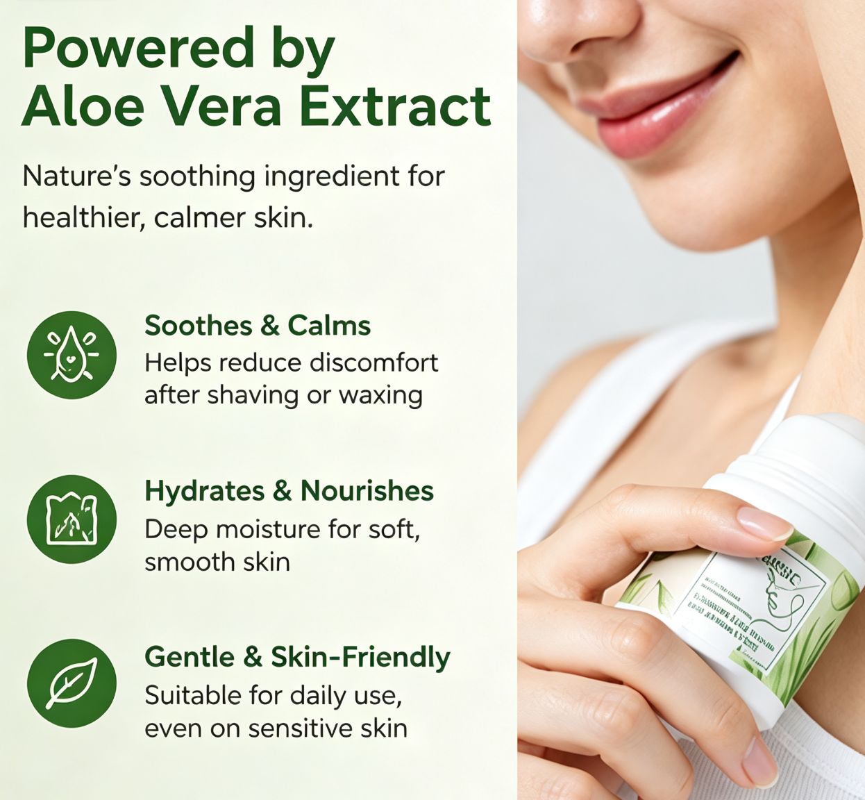 KORMESICS Curaçao Aloe Vera Long-Lasting Roll-On Lotion, Fresh Smell for Women and Men