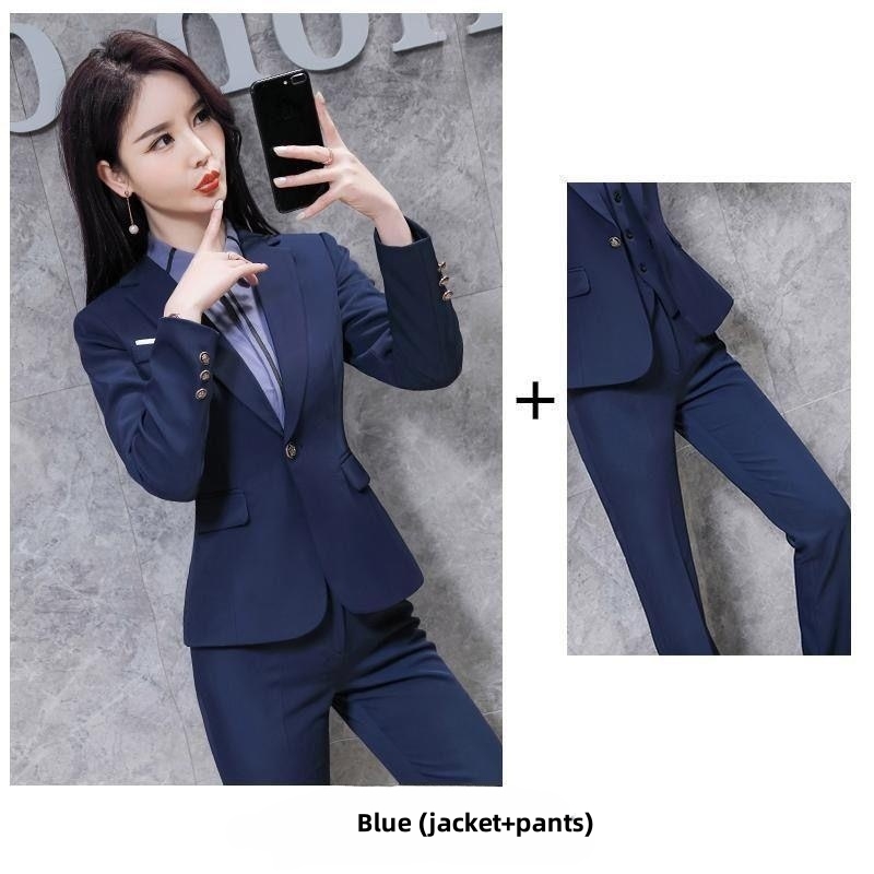 Hot Selling High-end Women's Professional Blazer Skirt Suit in Africa New Arrival for Spring Autumn & Winter, Fashion Elegant Formal Business Outfit for Office Ladies