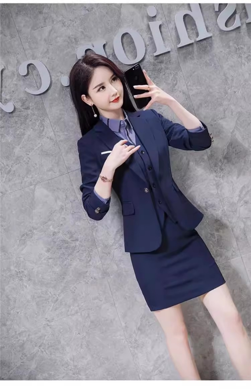 Hot Selling High-end Women's Professional Blazer Skirt Suit in Africa New Arrival for Spring Autumn & Winter, Fashion Elegant Formal Business Outfit for Office Ladies