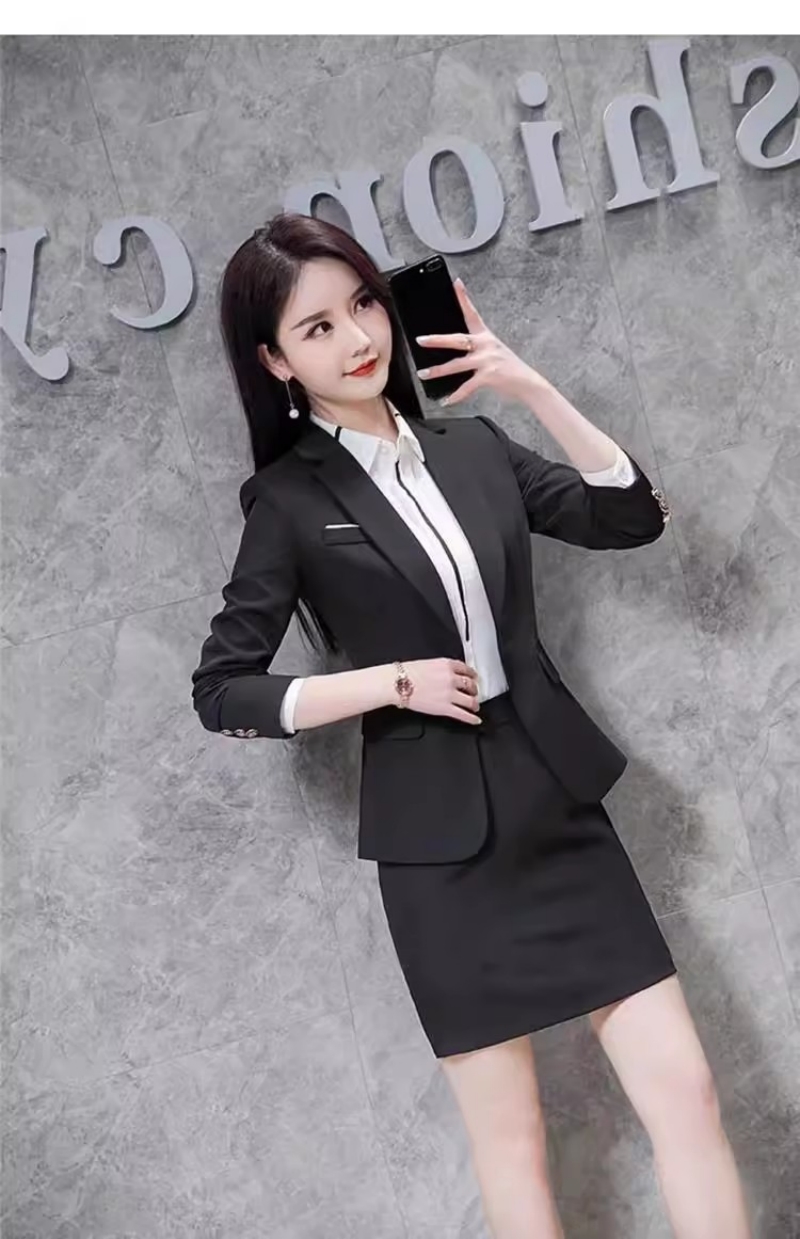 Hot Selling High-end Women's Professional Blazer Skirt Suit in Africa New Arrival for Spring Autumn & Winter, Fashion Elegant Formal Business Outfit for Office Ladies