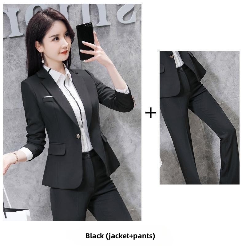 Hot Selling High-end Women's Professional Blazer Skirt Suit in Africa New Arrival for Spring Autumn & Winter, Fashion Elegant Formal Business Outfit for Office Ladies