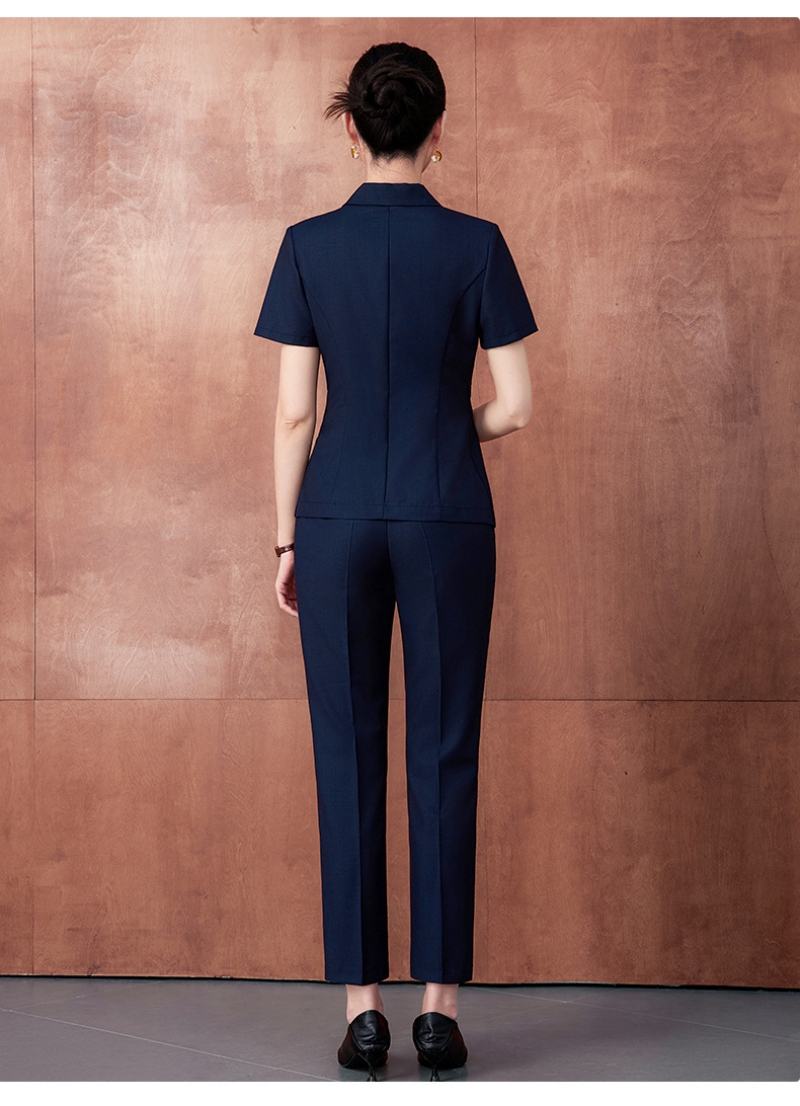Hot Selling in Africa High-end Summer Lightweight Short Sleeve Blazer for Women Elegant Goddess Style Professional Workwear Set Formal Business Outfit with Dress Pants & Business Skirt for Office Ladi