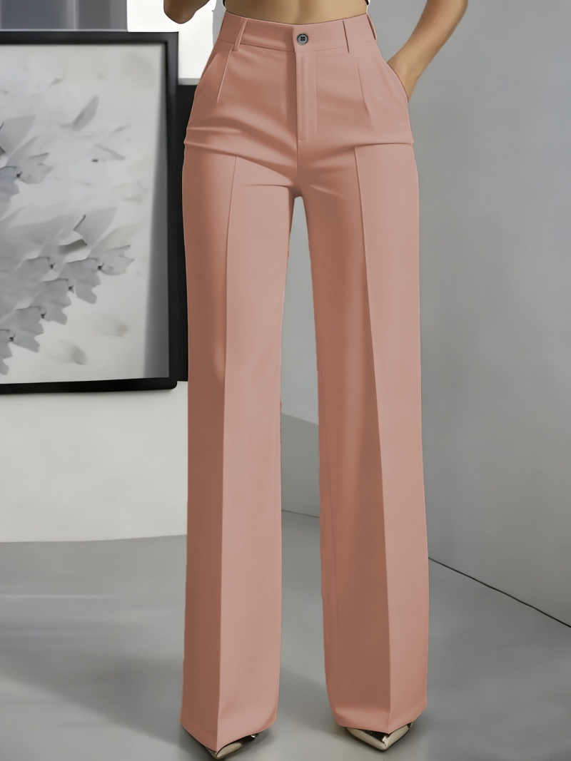 High Quality Hot Selling in Africa New Arrival Women's Minimalist Straight Leg Dress Trousers High Waist Draping Formal Suit Pants Elegant Office Lady Business Work Trousers
