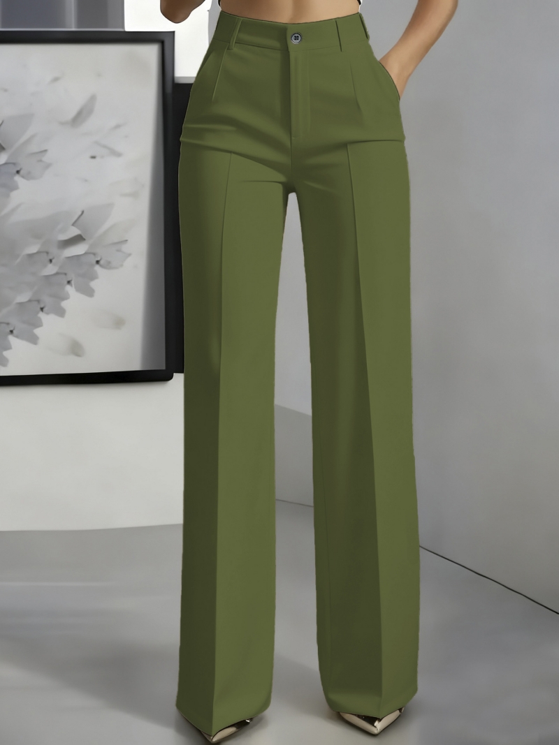 High Quality Hot Selling in Africa New Arrival Women's Minimalist Straight Leg Dress Trousers High Waist Draping Formal Suit Pants Elegant Office Lady Business Work Trousers