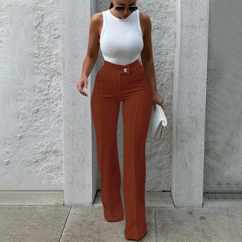 Hot Selling Africa Women's High Waist Casual Pants Stylish Elegant Commuter Trousers Slightly Flared & Versatile Wide Leg Fashion Pants Business Formal Dress Pants for Office Ladies Goddess Style Dail