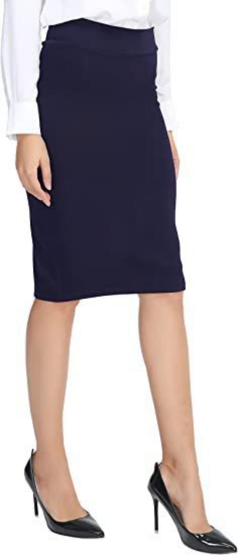 Hot Selling in Africa, Spring & Summer Elastic Waist Base Layer Skirt High Waist Midi Length Slim Bodycon Pencil Skirt Formal OL Office Workwear Half Skirt for Professional Ladies