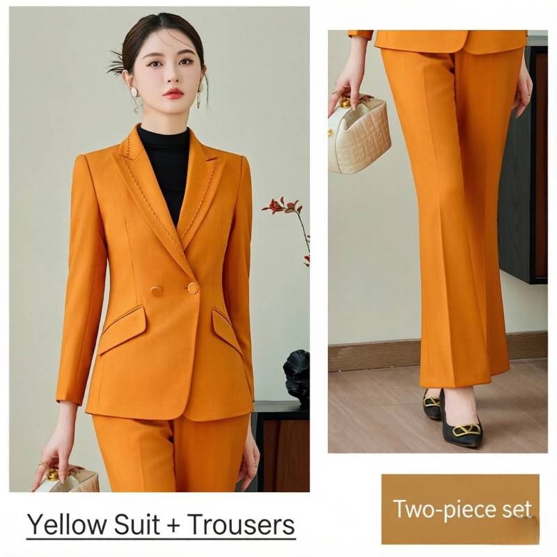 2026 New Arrival High-End Elegant Women's 2-Piece Suit Set Fashion Stylish Formal Business Blazer Jacket Versatile Commuter Office Workwear Professional Career Outfit for Ladies