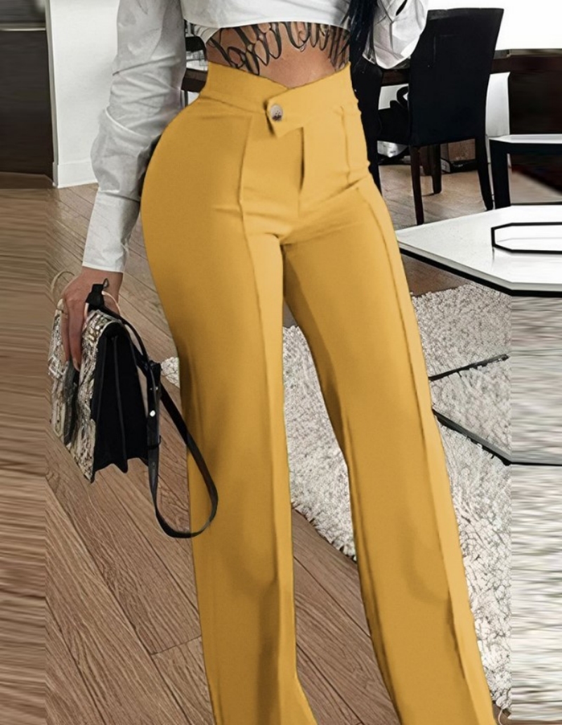 Hot Selling Africa Women's High Waist Casual Pants Stylish Elegant Commuter Trousers Slightly Flared & Versatile Wide Leg Fashion Pants Business Formal Dress Pants for Office Ladies Goddess Style Dail
