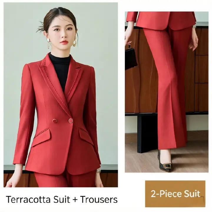 2026 New Arrival High-End Elegant Women's 2-Piece Suit Set Fashion Stylish Formal Business Blazer Jacket Versatile Commuter Office Workwear Professional Career Outfit for Ladies