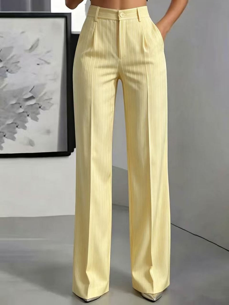 Hot Sale New Arrival 2026 Summer High End Women's High Waist Vertical Stripe Wide Leg Suit Pants Elegant Fashion Versatile Office Lady Business Commuter Work Trousers