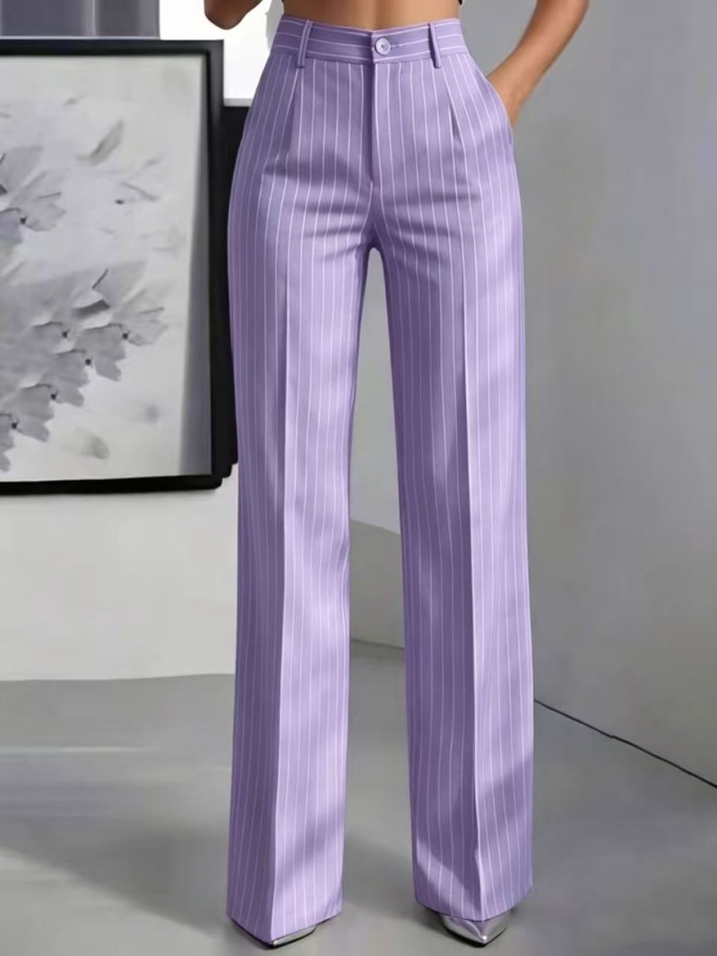 Hot Sale New Arrival 2026 Summer High End Women's High Waist Vertical Stripe Wide Leg Suit Pants Elegant Fashion Versatile Office Lady Business Commuter Work Trousers