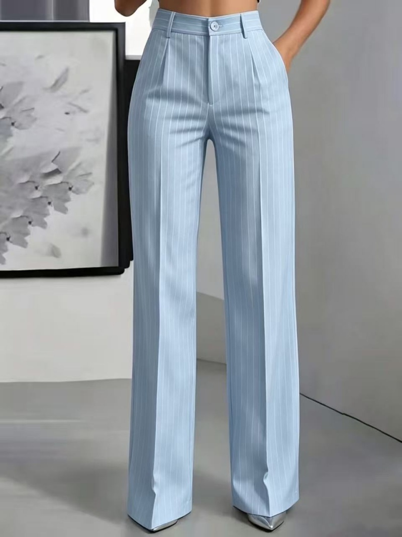 Hot Sale New Arrival 2026 Summer High End Women's High Waist Vertical Stripe Wide Leg Suit Pants Elegant Fashion Versatile Office Lady Business Commuter Work Trousers