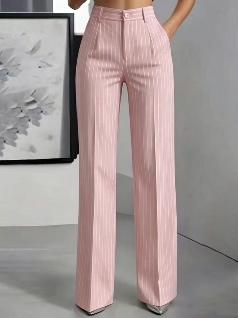 Hot Sale New Arrival 2026 Summer High End Women's High Waist Vertical Stripe Wide Leg Suit Pants Elegant Fashion Versatile Office Lady Business Commuter Work Trousers