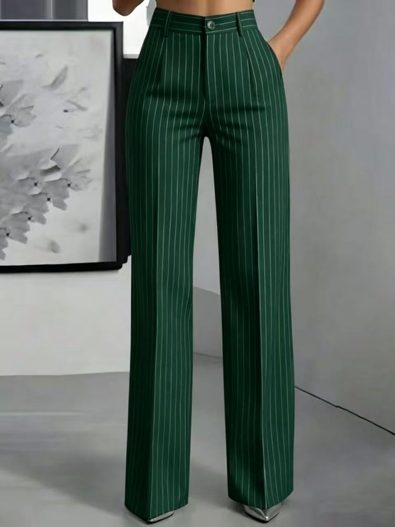 Hot Sale New Arrival 2026 Summer High End Women's High Waist Vertical Stripe Wide Leg Suit Pants Elegant Fashion Versatile Office Lady Business Commuter Work Trousers