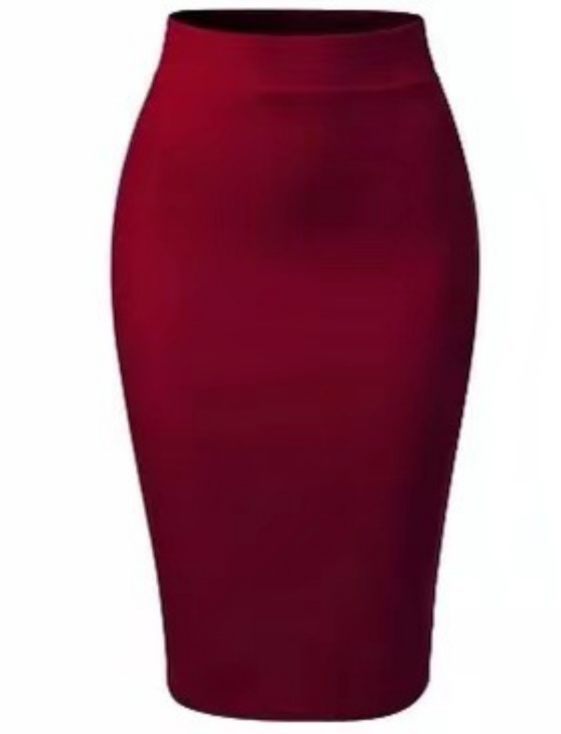 Hot Sale New Arrival Spring Summer Women's High Waist Slim Fit Versatile Side Split Bodycon Pencil Midi Skirt White Collar Office Lady Business Commuter Work Wear