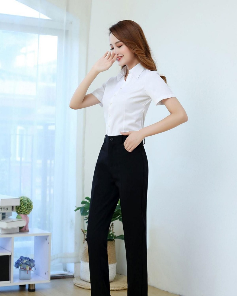 Hot Sale Spring Autumn Women's High Waist High Stretch Straight Leg Long Suit Pants Slim Fit Figure Flattering Professional Formal Black Dress Trousers Office Work Wear