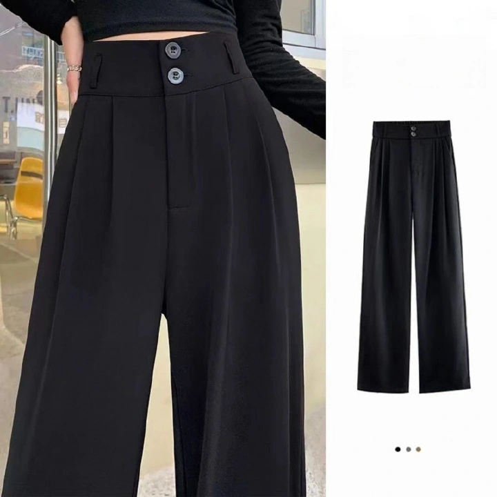New Arrival Summer Women's Plus Size Curvy High Waist Drapey Straight Leg Wide Leg Loose Fit Versatile Casual Suit Pants Dress Trousers Office Lady Business Commuter Work Wear