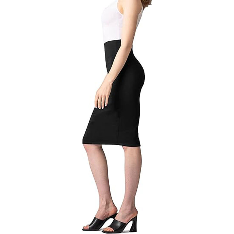 Hot Sale New Arrival Spring Summer Women's High Waist Slim Fit Versatile Side Split Bodycon Pencil Midi Skirt White Collar Office Lady Business Commuter Work Wear